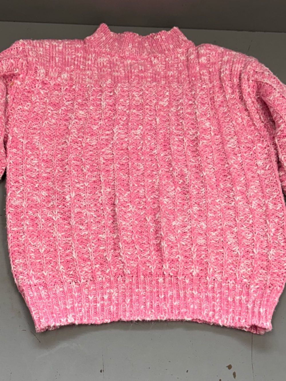 Karen Scott Women’s Soft and Cozy Pink Marled Crewneck Sweater size Large